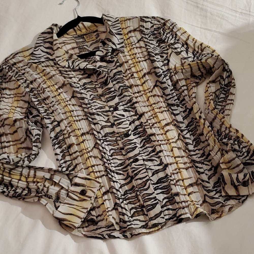 Women's Zebra Print Button Down Shirt